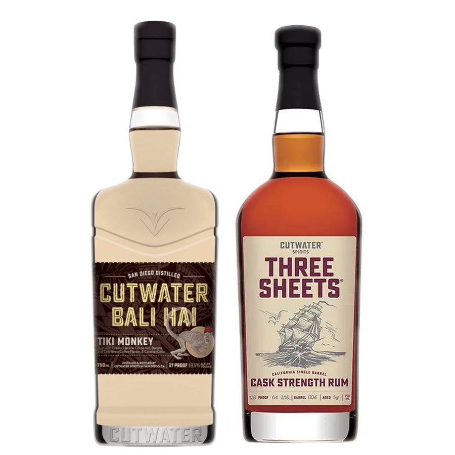 Cutwater Bali Hai Tiki Monkey Rum and Cutwater Three Sheets Cask Strength Rum
