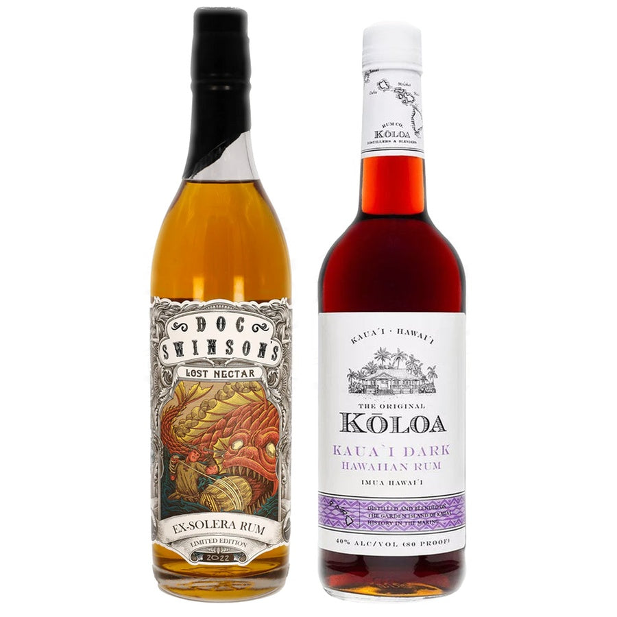 DOC Swinsons Rum Lost Nectar and Koloa Kaua'i Dark Rum