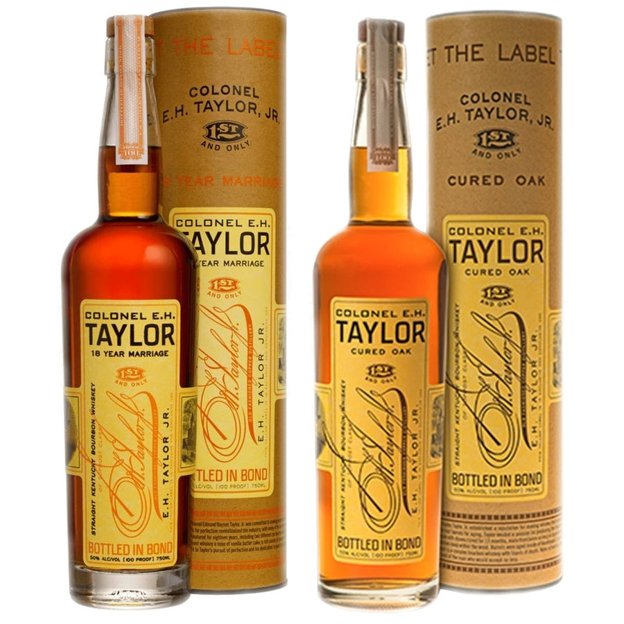 E.H. Taylor 18 Year Marriage Bourbon and E.H. Taylor Cured Oak Bourbon