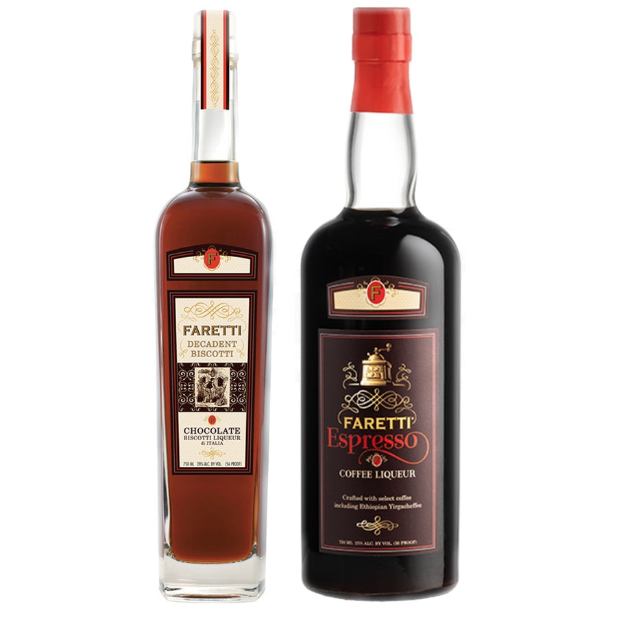 Faretti Chocolate Biscotti Liqueur and Faretti Espresso Liqueur