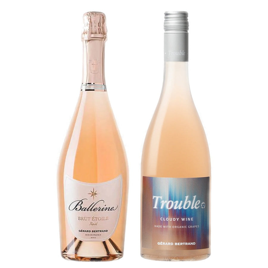 Gerard Bertrand Cremant De Limoux Brut Rose Etoile Ballerine and Gerard Bertrand Vin Rose Trouble Xp Cloudy Wine France
