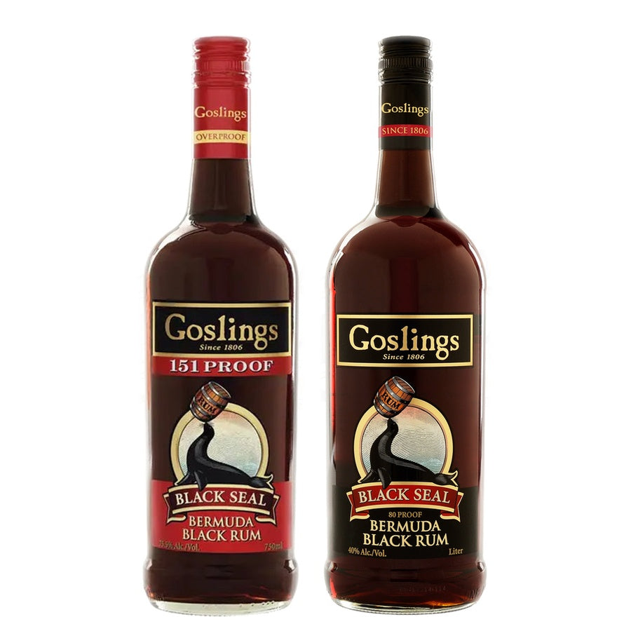 Goslings Black Rum Black Seal 151 and Goslings Dark Rum Black Seal Artist Edition