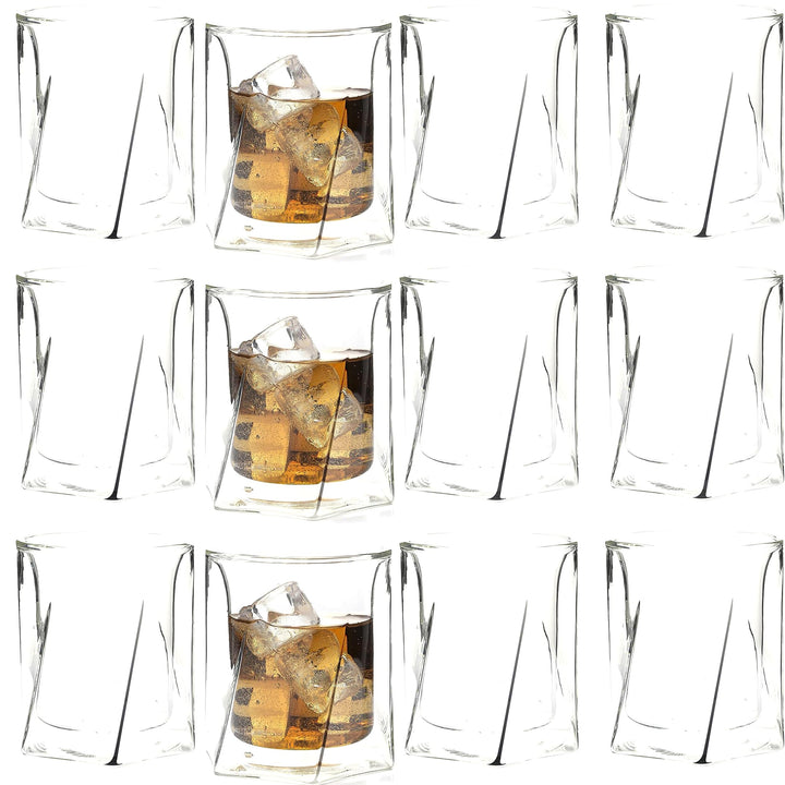 Double Wall Hexagon Whiskey Glasses - Set of 4