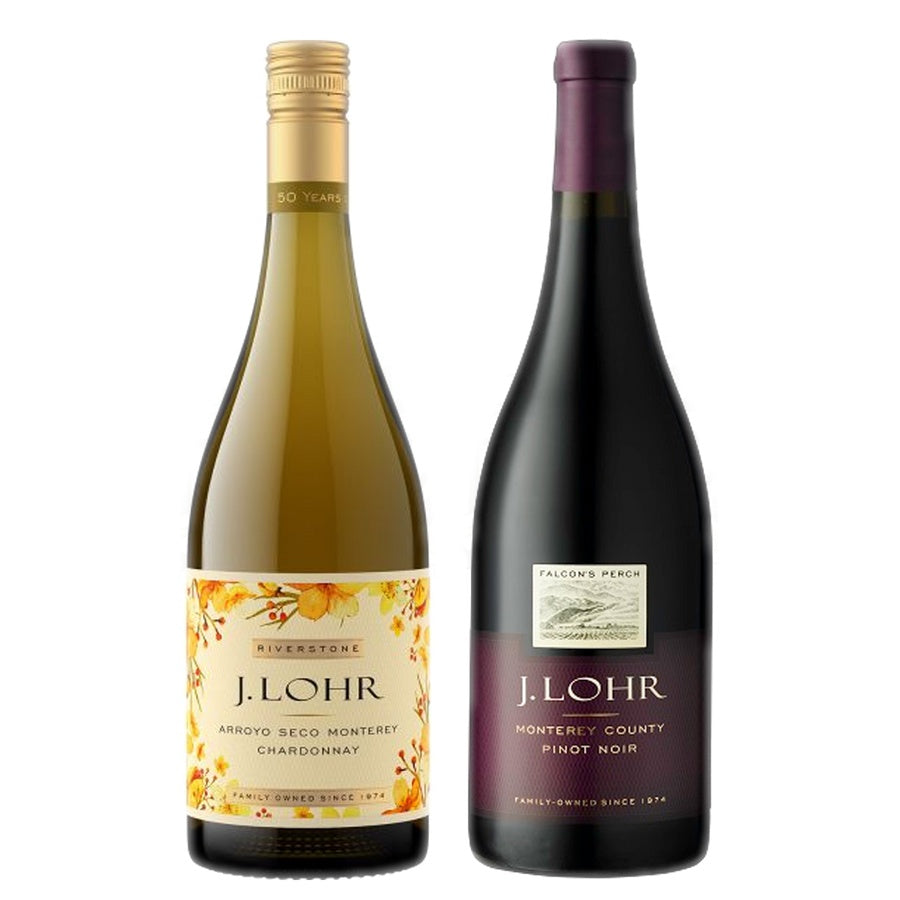 J. Lohr Chardonnay Riverstone Retail and J. Lohr Pinot Noir Falcon's Perch