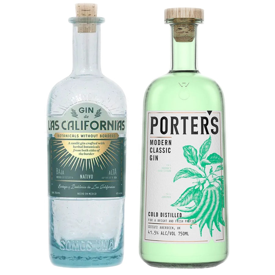 Las Californias Gin Nativo and Porters Dry Gin Modern Classic Cold Distilled