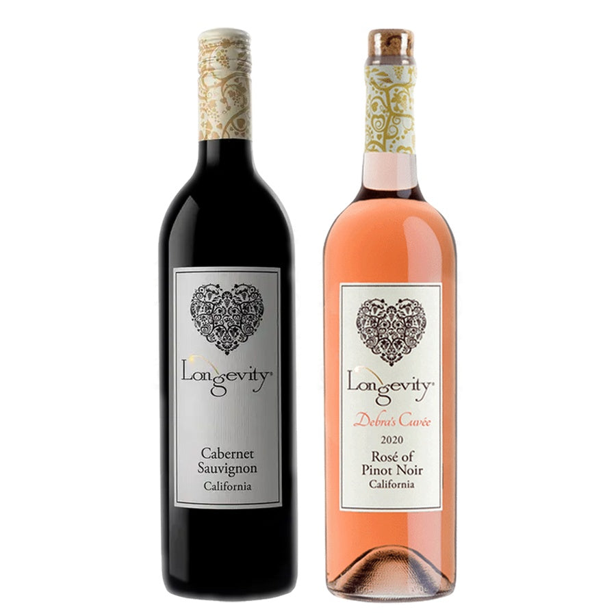 Longevity Cabernet Sauvignon and Longevity Debra's Cuvee Rose of Pinot Noir
