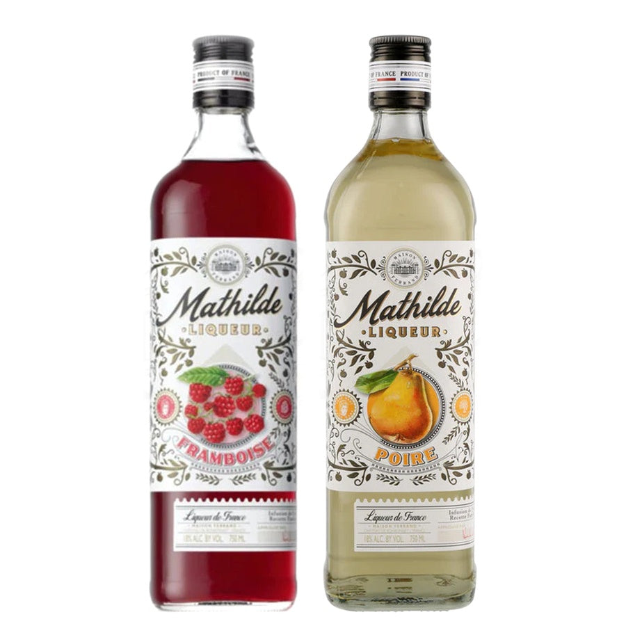 Mathilde Framboise Landes and Mathilde Pear Liqueur Poires D'anjou
