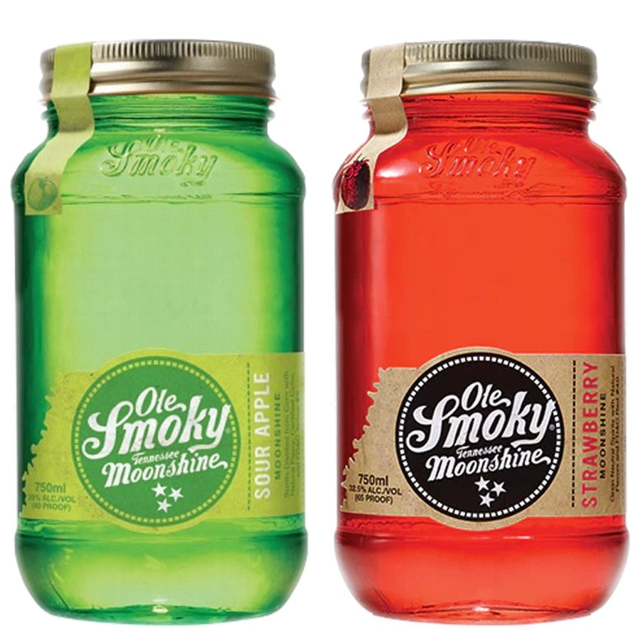 Ole Smoky Sour Apple Moonshine and Ole Smoky Strawberry Moonshine