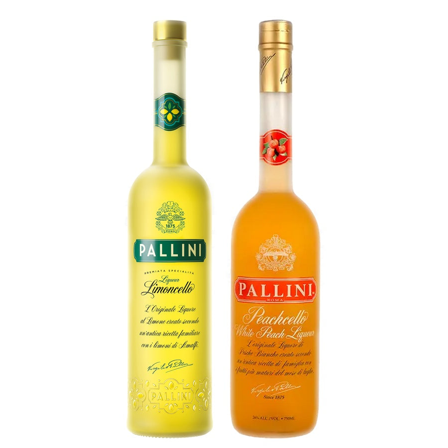 Pallini Limoncello Liqueur and Pallini Peachcello