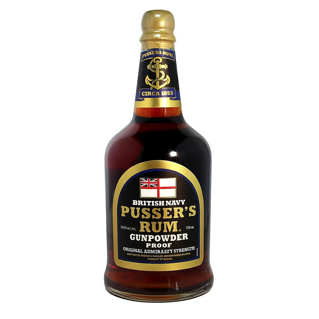 Pusser's Navy Rum Gunpowder Proof Original Admiralty Strength 109