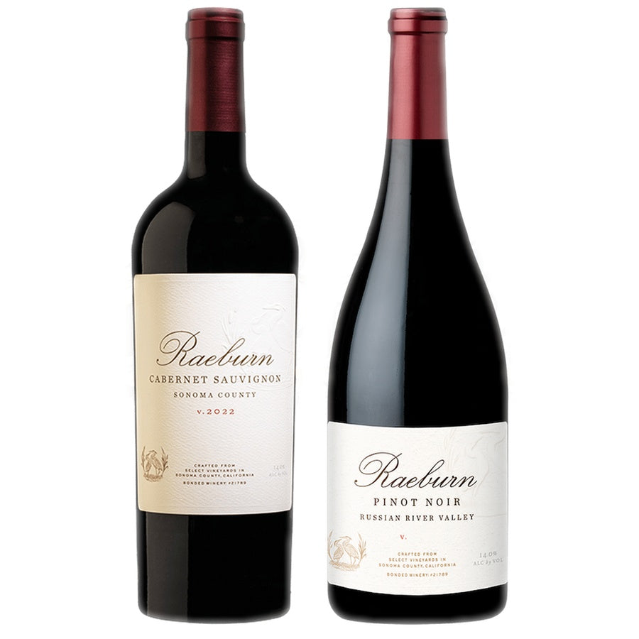 Raeburn Cabernet Sauvignon Sonoma County and Raeburn Pinot Noir Russian River Valle