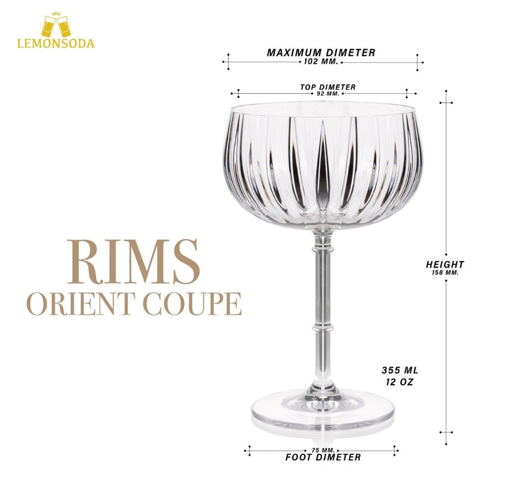 Rims Orient - Coupe Wine Glasses - Set of 2 (355 mL / 12 fl. oz.) - BottleBuzz