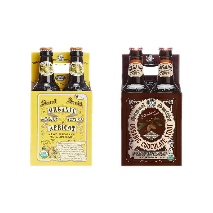 Samuel Smith Apricot Beer 12 Pack and Samuel Smith Organic Chocolate Stout 12 Pack