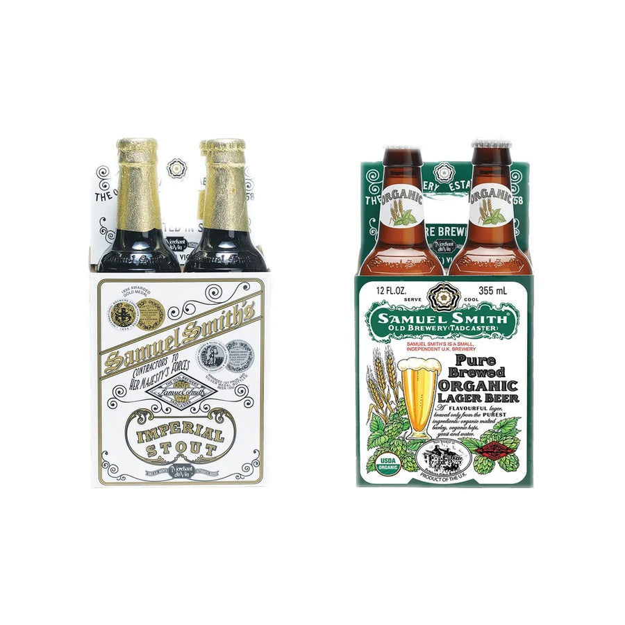 Samuel Smith Imperial Stout 12 Pack and Samuel Smith Organic Lager Beer Pure Brewed 12 Pack