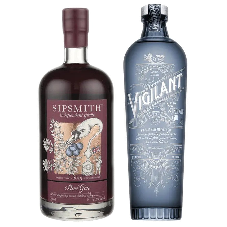 Sipsmith Sloe Gin 2013 and Vigilant Gin Navy Strength