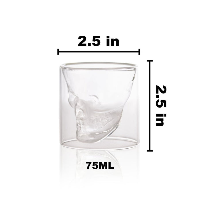 Skull Shot Glasses - Set of 4 (2.5 fl. oz.) - BottleBuzz