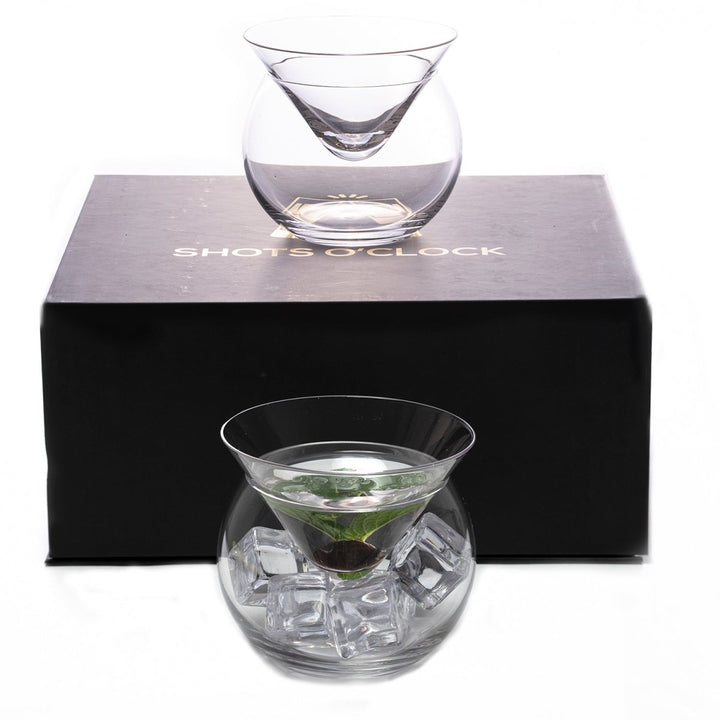 Stemless Martini Glasses with Chiller 7oz - BottleBuzz