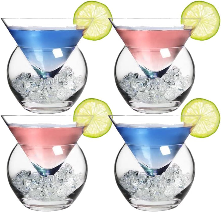 Stemless Martini Glasses with Chiller 7oz - BottleBuzz