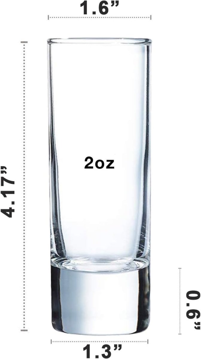 Tall Shot Glass - 2oz - Set of 6/12 - BottleBuzz