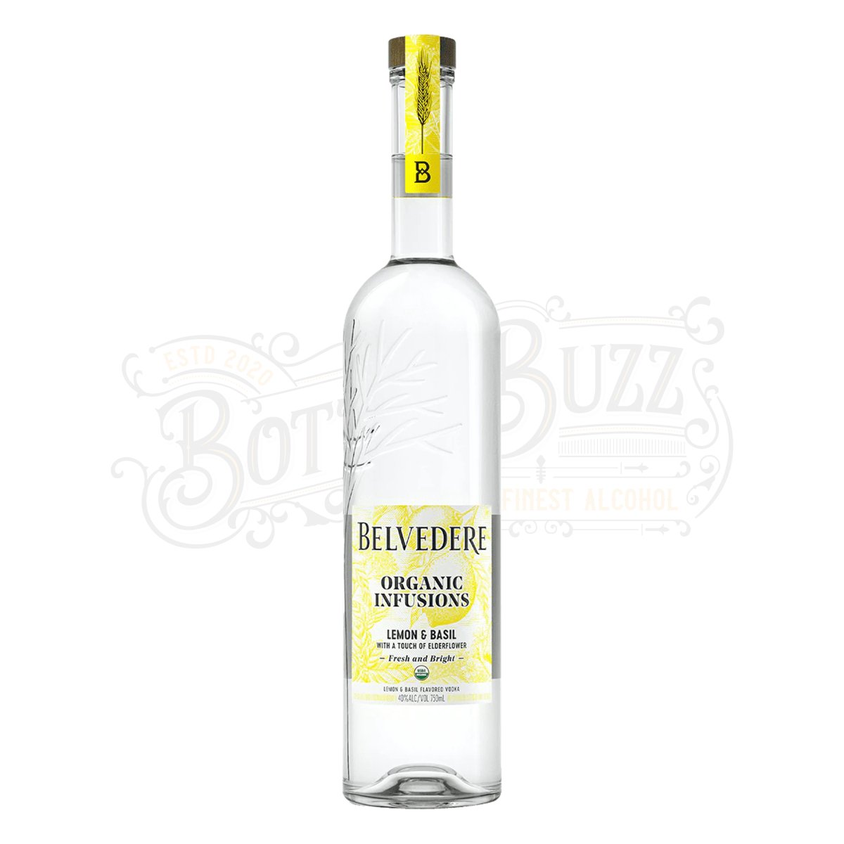 Belvedere Organic Infusions Lemon & Basil Vodka (750 ml)