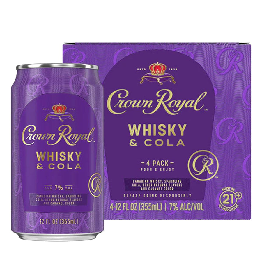 Crown Royal Whiskey & Cola Canned Cocktail 4pk - BottleBuzz