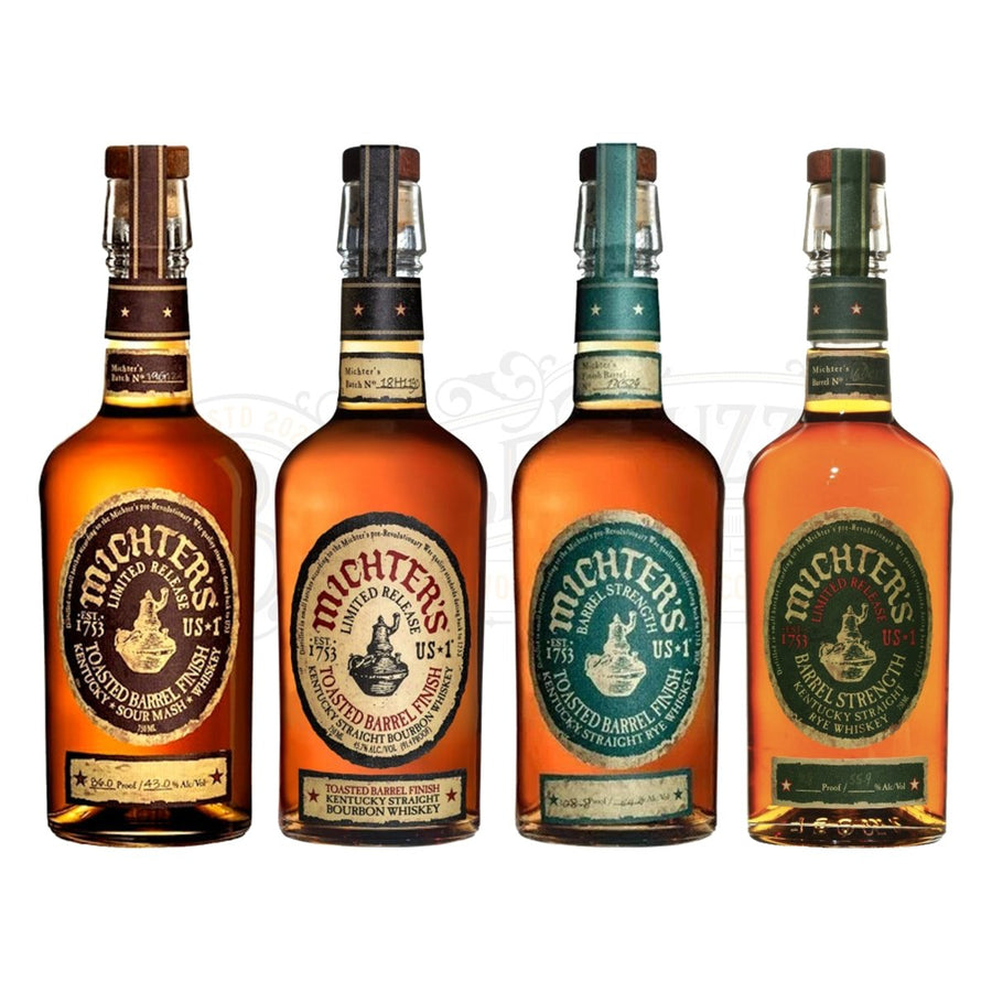 Michter's Toasted Barrel Finish Sour Mash Limited Release Bourbon, Toasted Barrel Finish, Toasted Barrel Rye & Barrel Strength Rye Bundle - BottleBuzz