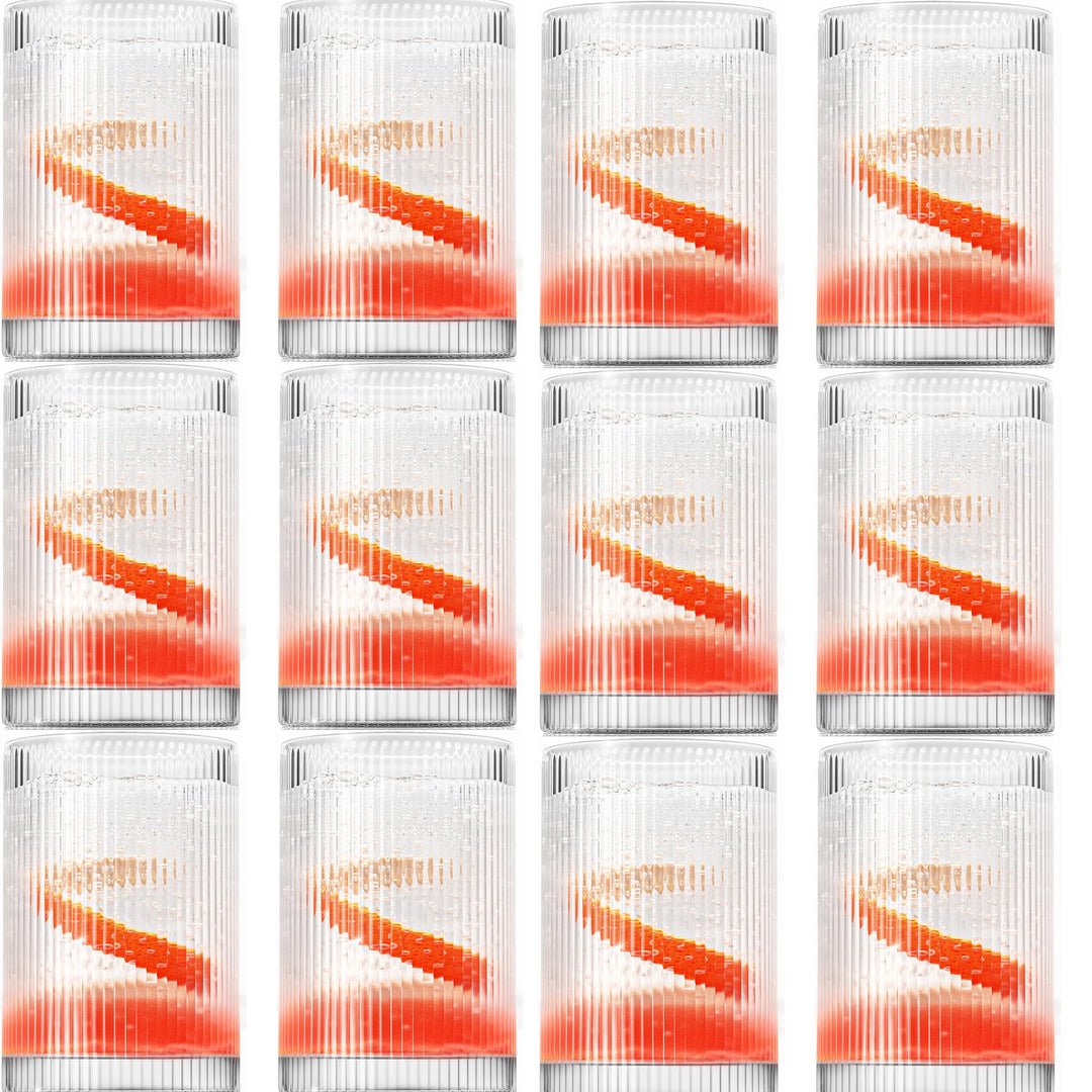 Vintage Straight Line Tumbler -  12oz (Set of 2 or 4)