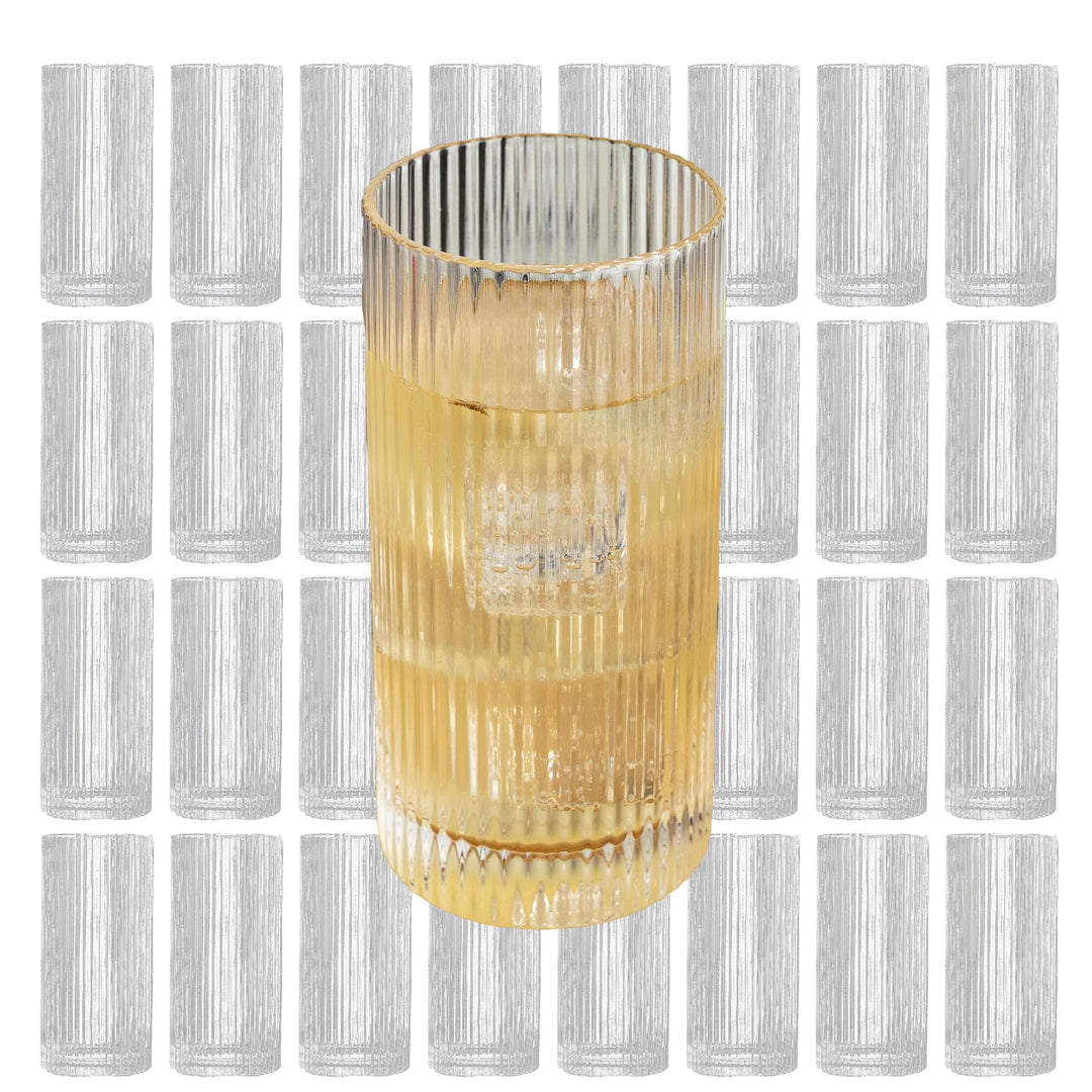 Vintage Straight Line Tumbler -  12oz (Set of 2 or 4)
