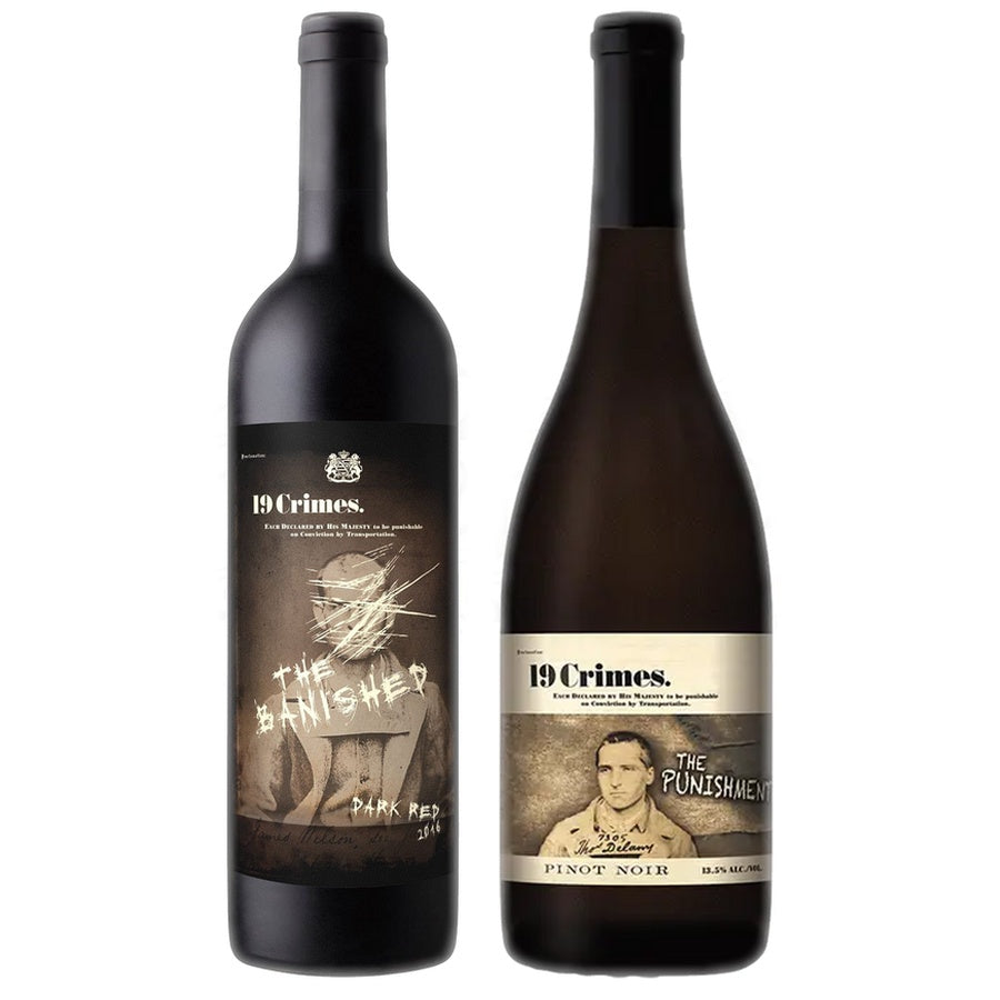 19 Crimes The Banished Red and 19 Crimes The Punishment Pinot Noir