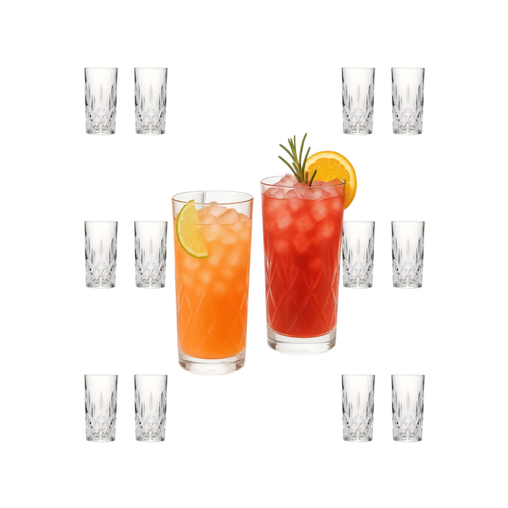 Tom Collins Drinking Glasses – Premium Water Glasses Set of 4 – 12Oz
