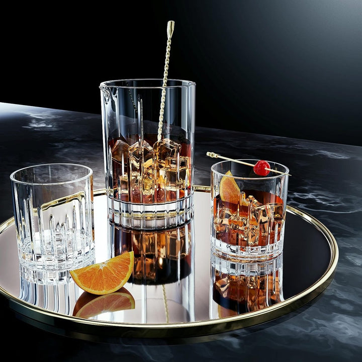 360 Rotating Old Fashioned Glass Set With Mixing Pitchers - BottleBuzz