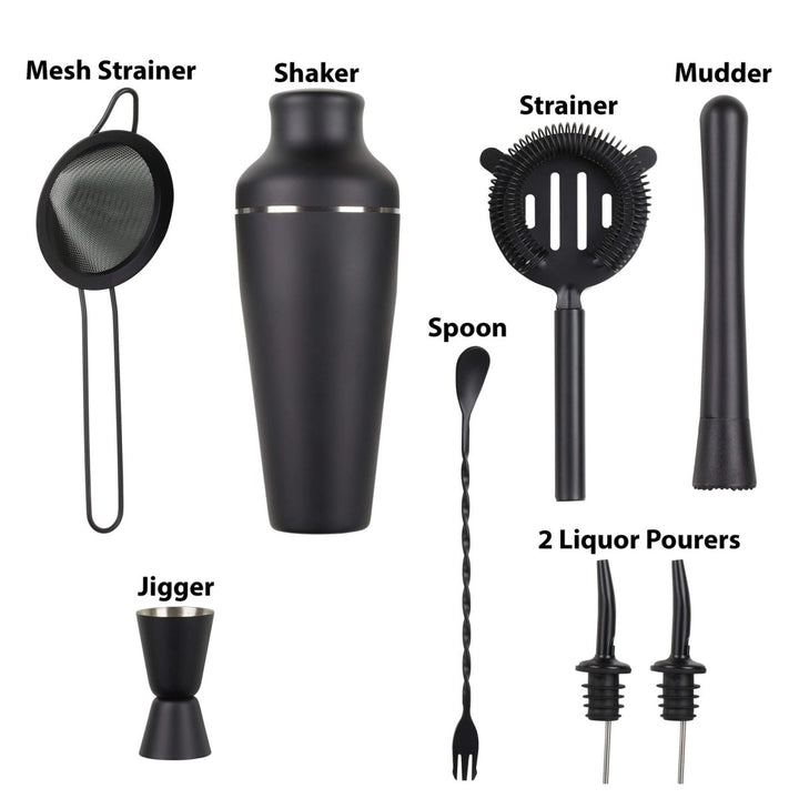 8 - Piece Cocktail Shaker Set with Stand - BottleBuzz