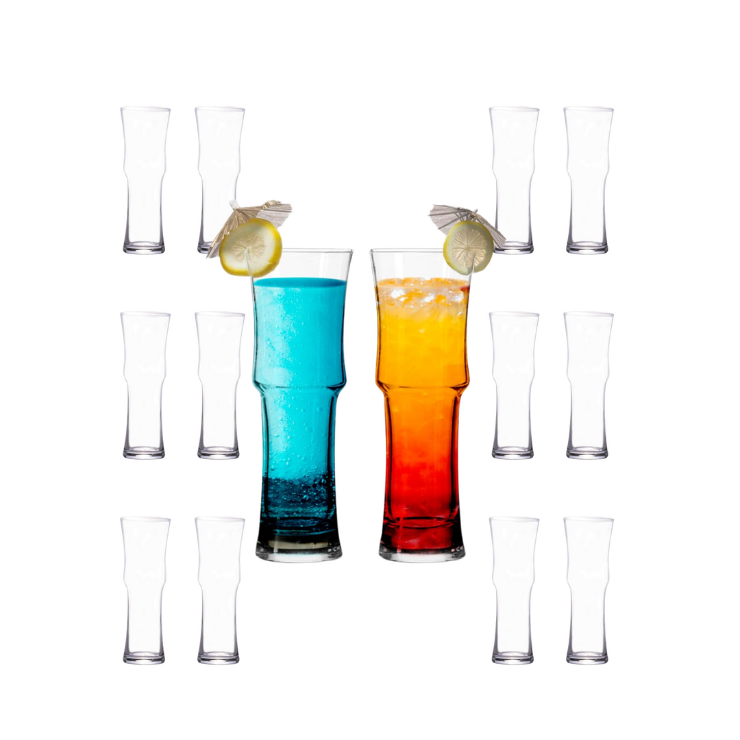 Tall Hurricane Napoli Cocktail Glasses Set of 4 - Handcrafted Cocktail Glass Set (15oz)