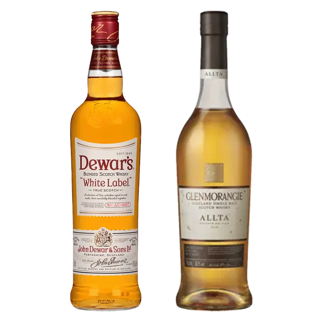 Dewar's Blended Scotch White Label & Glenmorangie Single Malt Scotch The Nectar 16 Yr Bundle