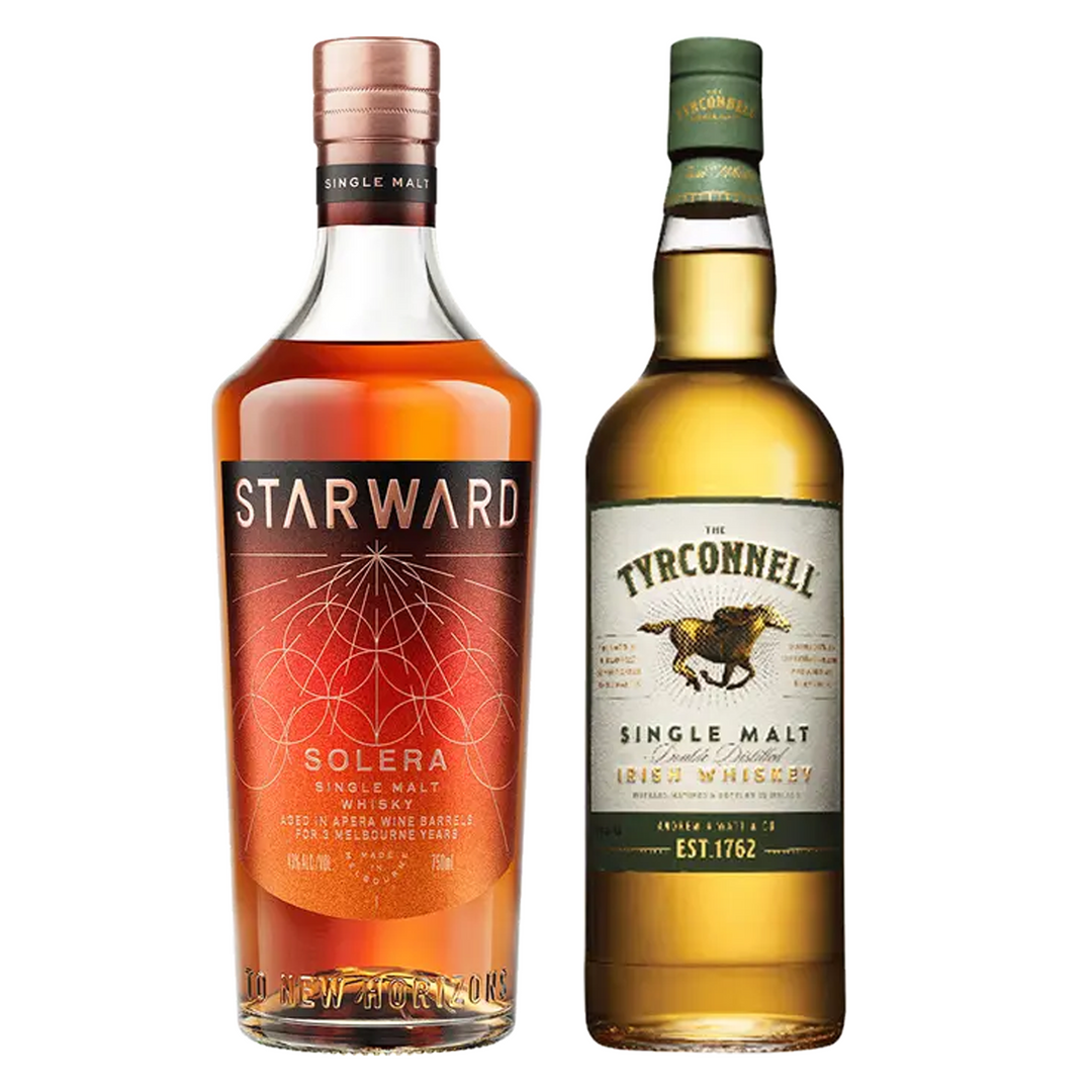 Starward Single Malt Whisky Solera Matured In Apera Barrels 3 Yr & The Tyrconnell Single Malt Irish Whiskey Bundle