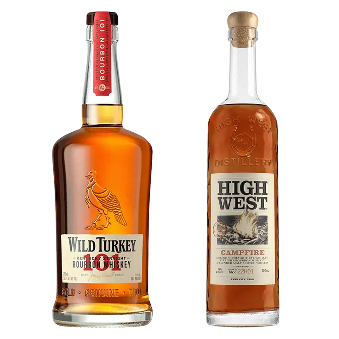 Wild Turkey Straight Bourbon & High West A Blend Of American & Scottish Whiskies Campfire Bundle