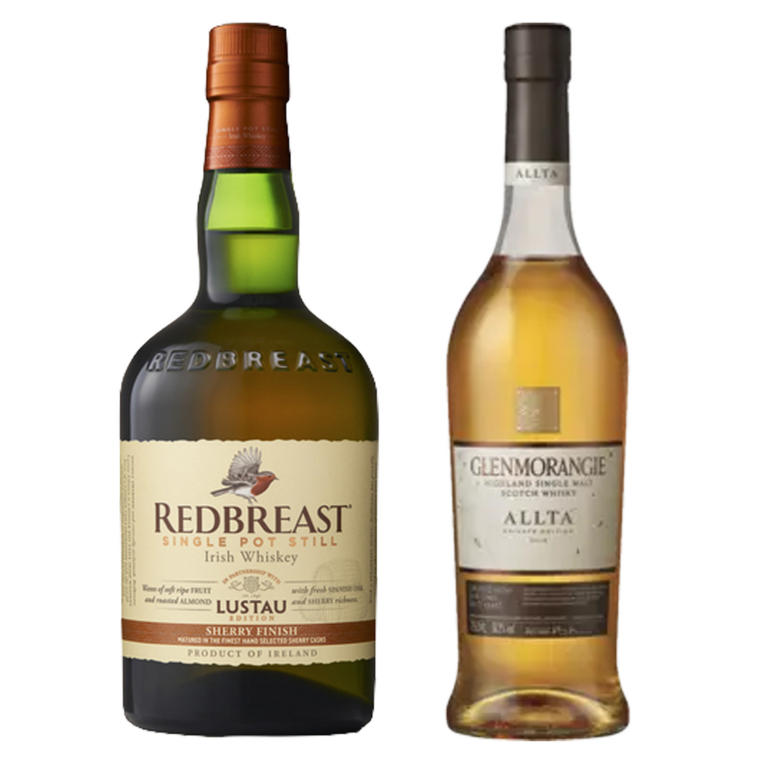 Redbreast Single Pot Still Irish Whiskey Sherry Finish Lustau Edition & Glenmorangie Single Malt Scotch The Nectar 16 Yr Bundle