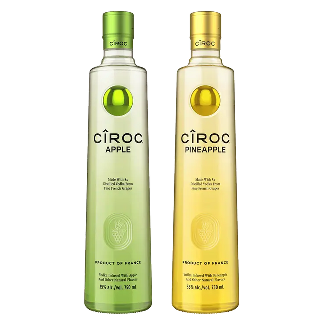 Ciroc Apple Flavored Vodka & Ciroc Pineapple Flavored Vodka Bundle