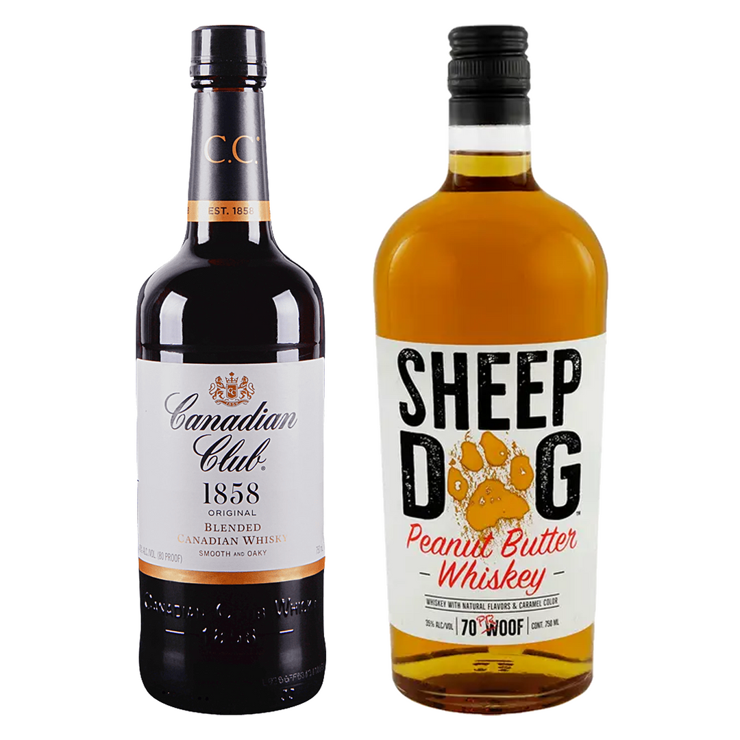 Canadian Club Canadian Whisky & Sheep Dog Peanut Butter Whiskey Flavored Whiskey Bundle