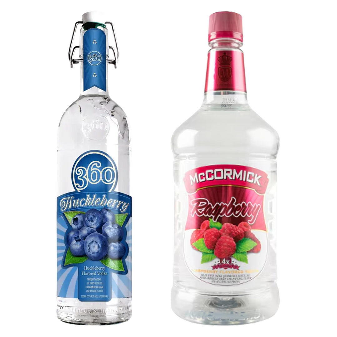 360 Vodka Huckleberry & McCormick Raspberry Vodka Bundle