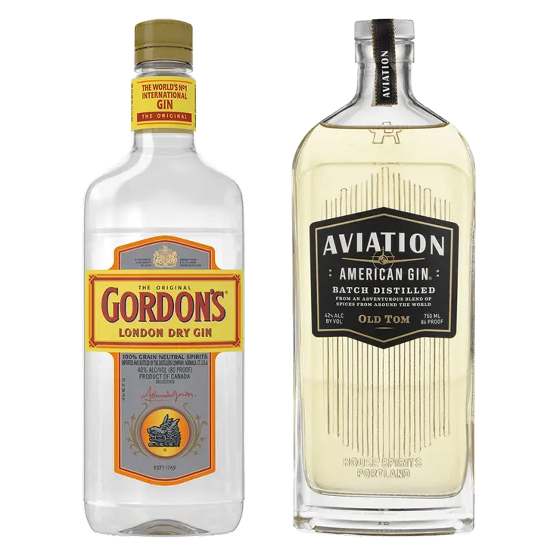 Gordon's London Dry Gin & Aviation Old Tom Gin Batch Distilled