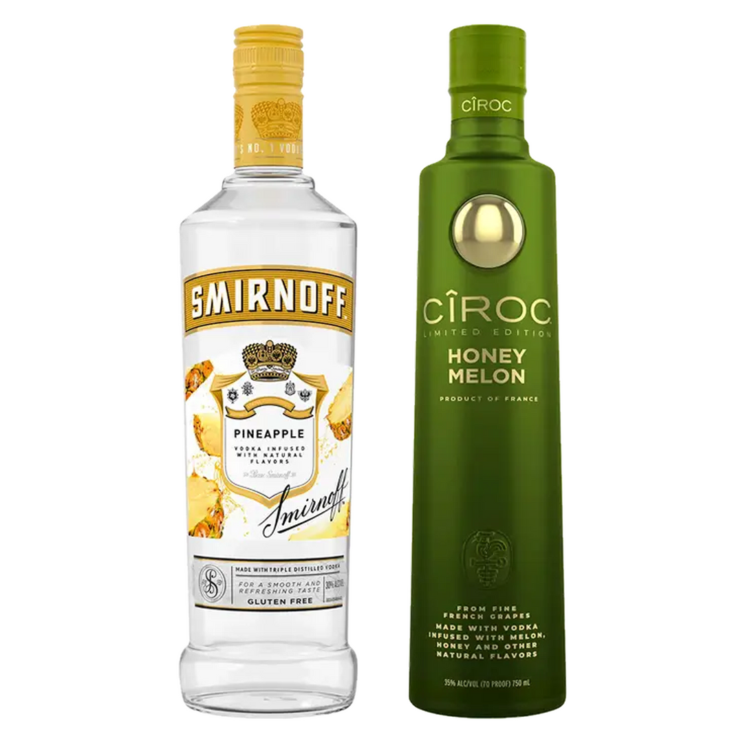 Smirnoff Pineapple Flavored Vodka & Ciroc Honey Melon Flavored Vodka Limited Edition Bundle