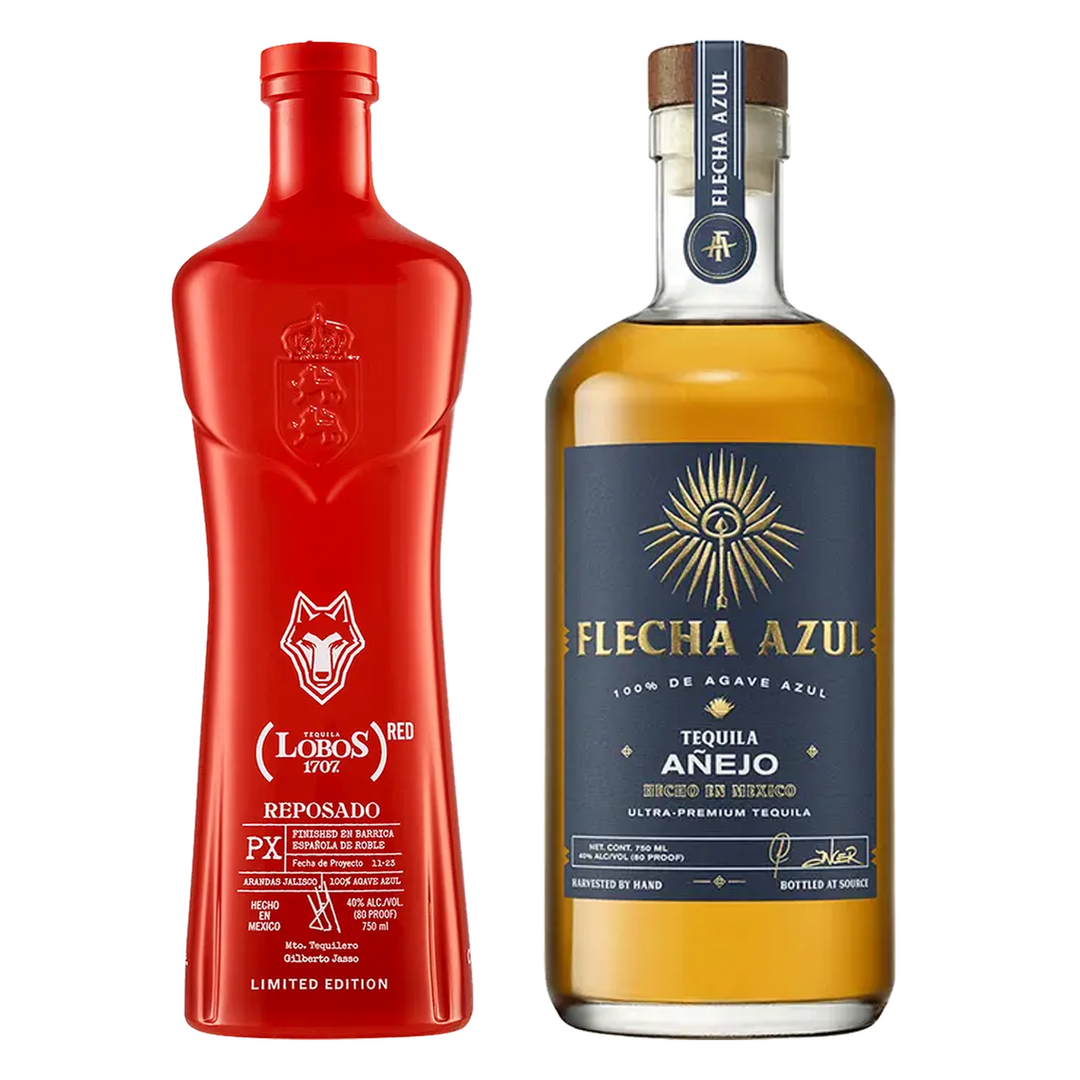 Lobos 1707 Tequila Reposado Red & Flecha Azul Tequila Anejo Bundle