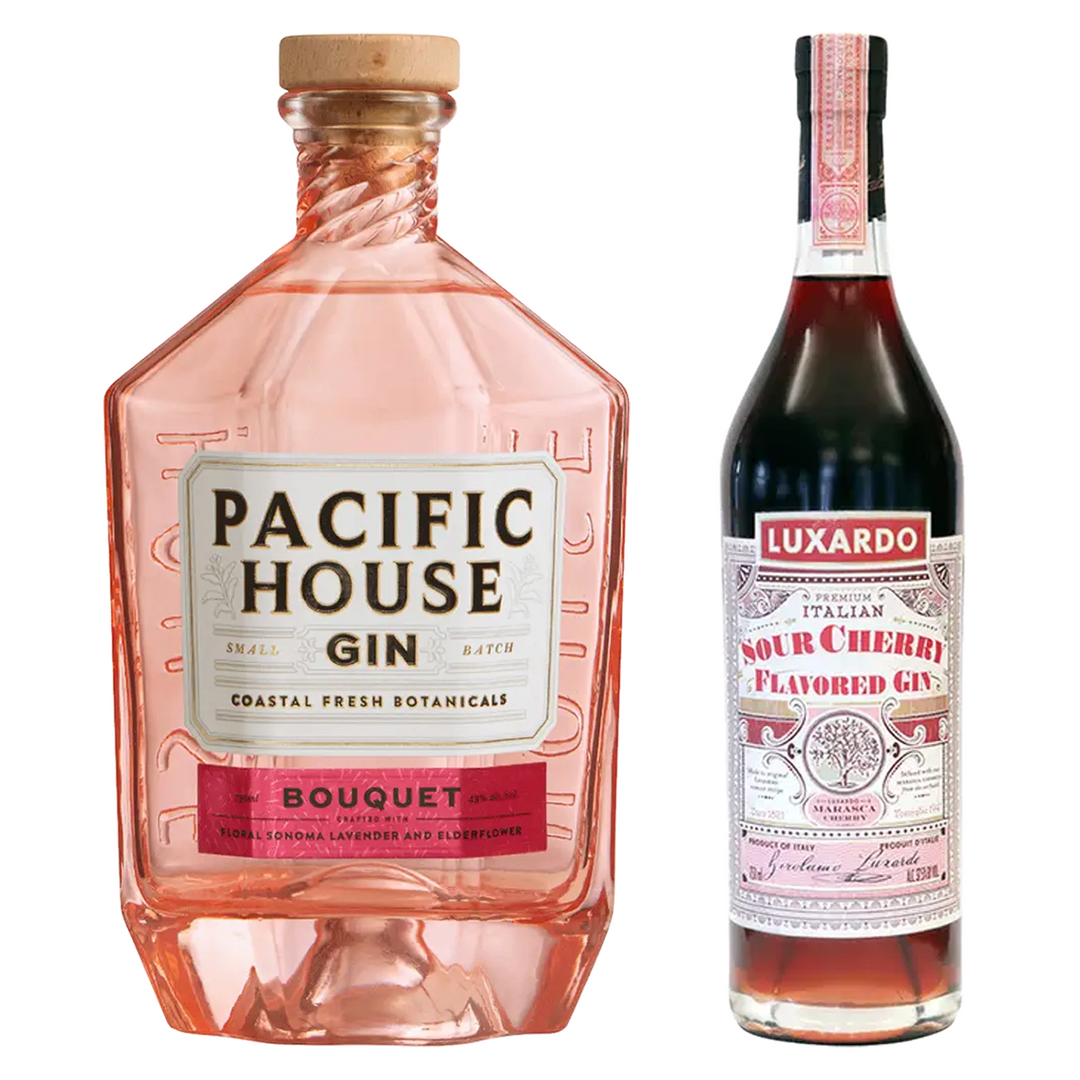 Pacific House Gin Bouquet & Luxardo Sour Cherry Flavored Gin Bundle