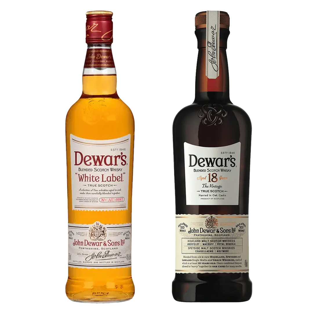 Dewar's Blended Scotch White Label & Dewar's Blended Scotch The Vintage 18 Yr Bundle