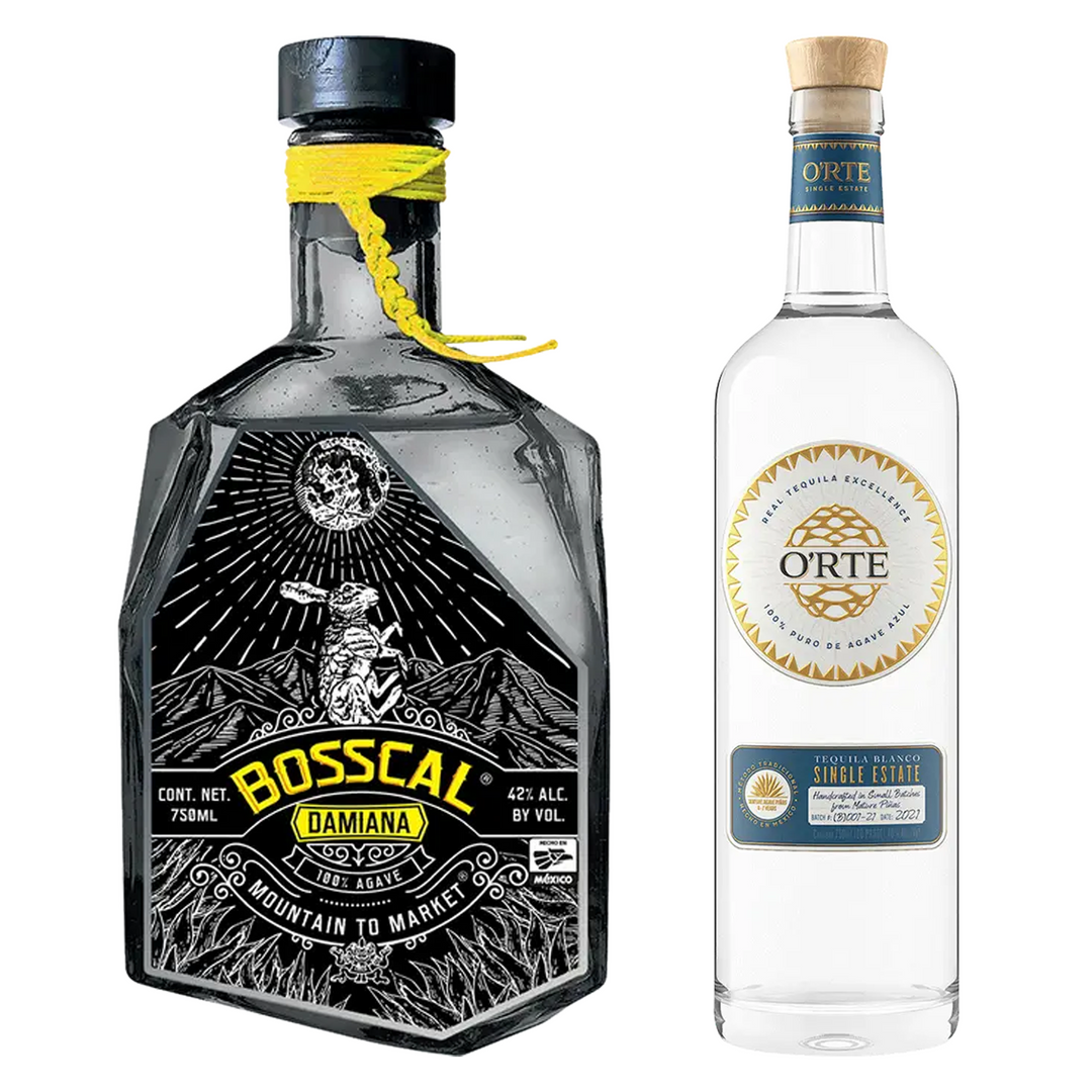 Bosscal Mezcal Damiana & Orte Tequila Blanco Single Estate Bundle