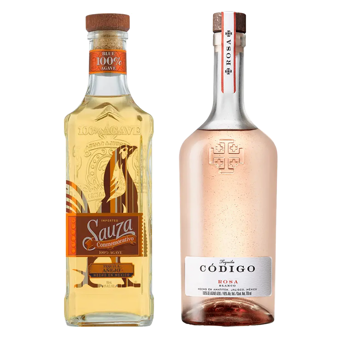 Sauza Tequila Anejo Conmemorativo & Codigo 1530 Tequila Blanco Rosa Bundle
