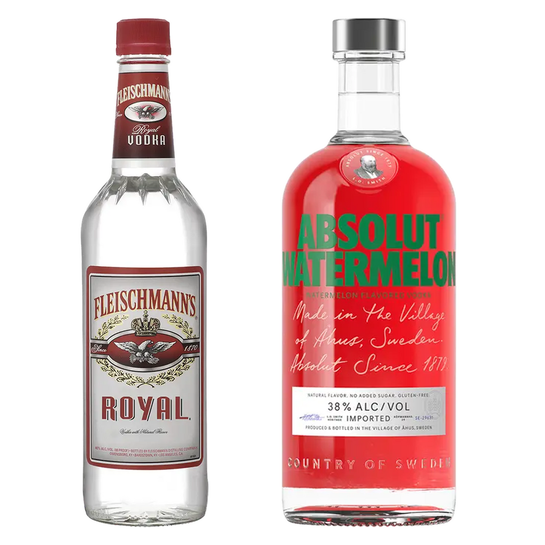 Fleischmann's Vodka & Absolut Watermelon Flavored Vodka Bundle