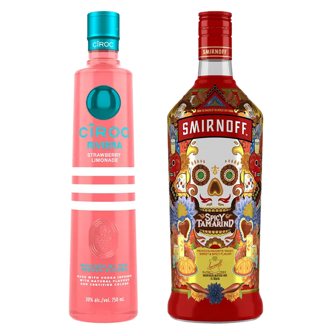Ciroc Riviera Strawberry Limonade Flavored Vodka & Smirnoff Spicy Tamarind Flavored Vodka Bundle