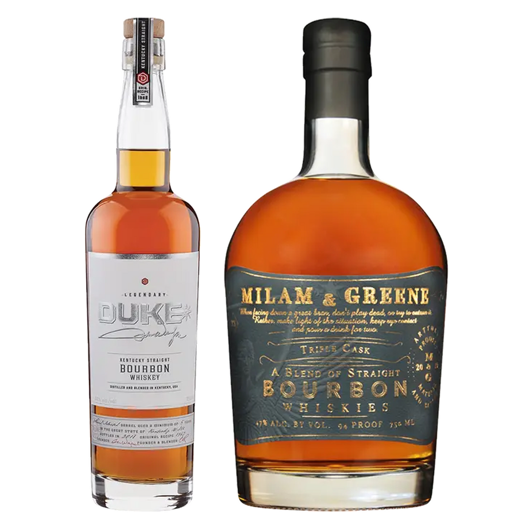 Duke Straight Bourbon & Milam & Greene Blended Bourbon Triple Cask Bundle